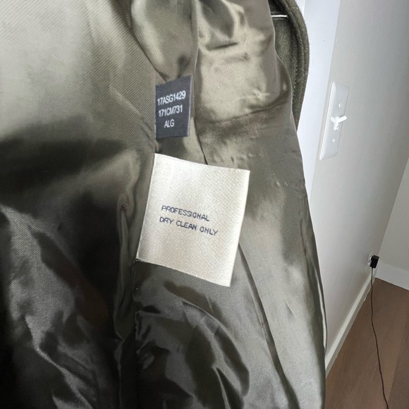 Kenneth Cole New York Pea Coat Size 6 Wool Blend Green Military Double Breasted - Picture 7 of 9